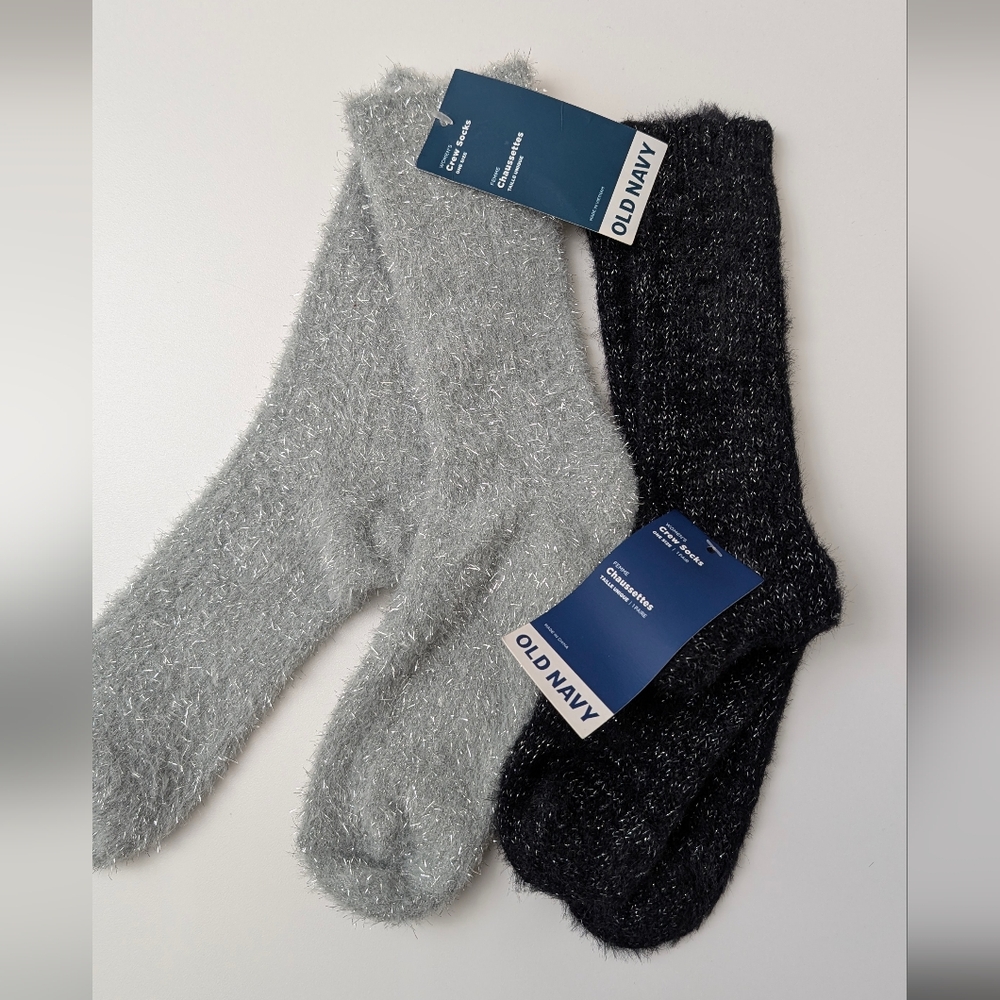 Old Navy Black and Gray Sparkly Socks